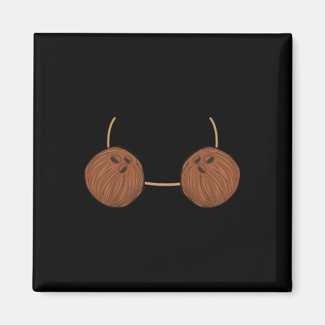 Coconut Bra Costume Cute Easy Food Halloween Gift  Magnet (Front)