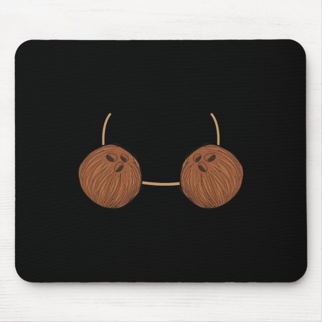 Coconut Bra Costume Cute Easy Food Halloween Gift  Mouse Pad (Front)