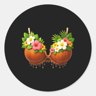 Coconut Bra Halloween Costume DIY Funny Summer Classic Round Sticker