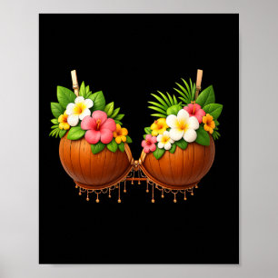 Coconut Bra Halloween Costume Diy Funny Summer Haw Poster