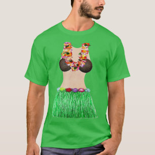 Coconut Bra Lei Flowers Grass Skirt Cool Luau Part T-Shirt