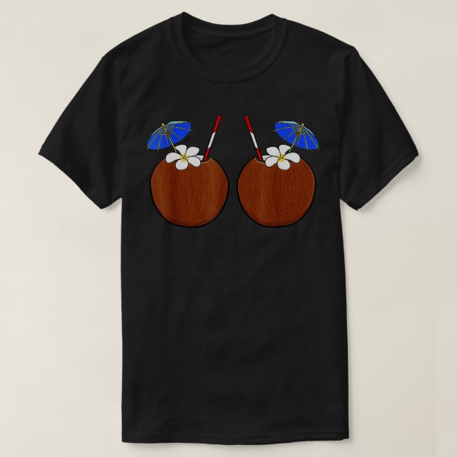 Coconut Bra Summer Season Swimming Beach Lover  T-Shirt (Design Front)