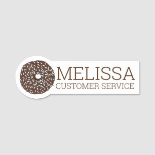 Coconut Chocolate Doughnut Doughnut Breakfast Past Name Tag