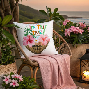 Coconut Cocktail Tropical Tiki Bar Cushion
