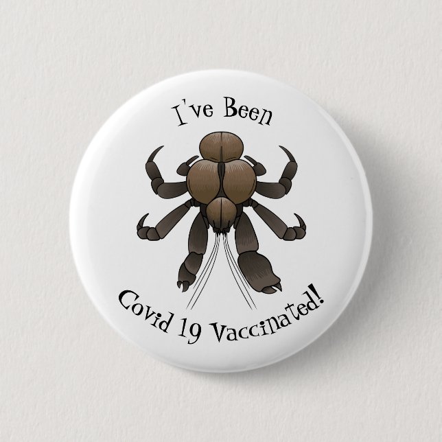 Coconut crab cartoon illustration 6 cm round badge (Front)