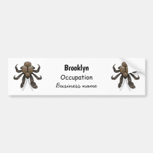 Coconut crab cartoon illustration bumper sticker