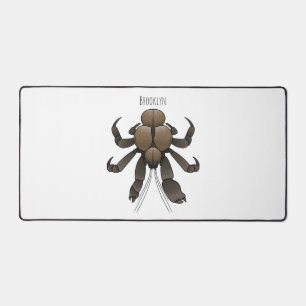 Coconut crab cartoon illustration desk mat
