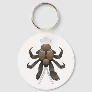 Coconut crab cartoon illustration key ring