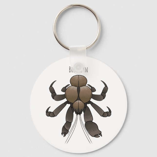 Coconut crab cartoon illustration key ring (Front)