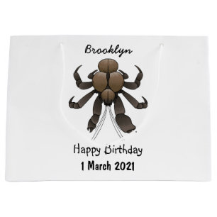Coconut crab cartoon illustration large gift bag