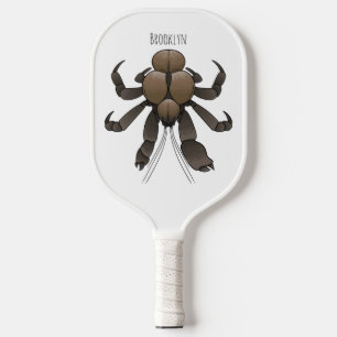 Coconut crab cartoon illustration pickleball paddle