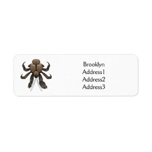 Coconut crab cartoon illustration return address label