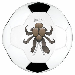 Coconut crab cartoon illustration soccer ball
