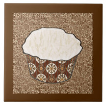 Coconut Cupcake, Japanese Swirl Background