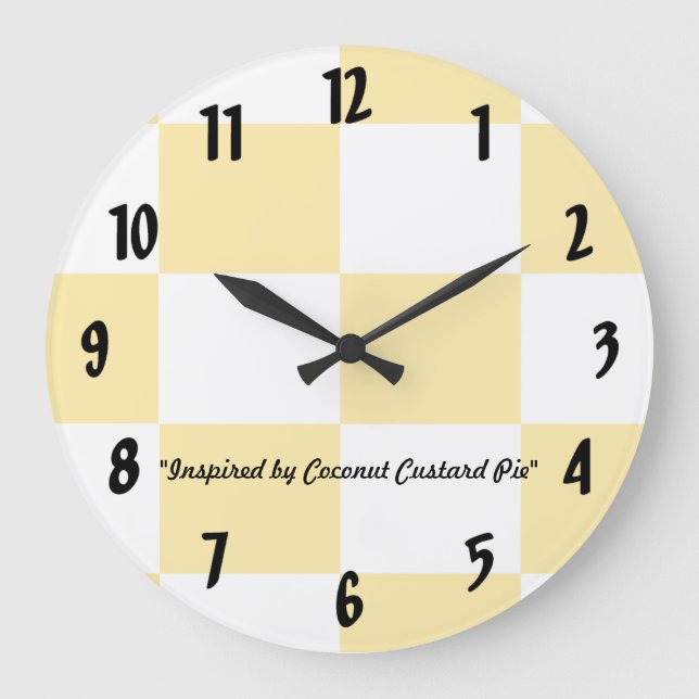 Coconut Custard Pie Large Clock (Front)