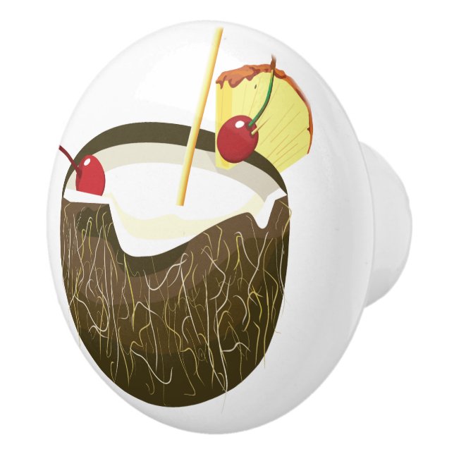 Coconut Drink Tiki Bar Door Knob (Right)
