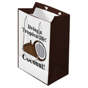 Coconut Fruit Tropical Summer Birthday Medium Gift Bag