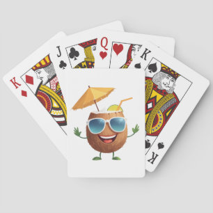 Coconut Fun Cheerful Vacation Tropical Drink Party Playing Cards