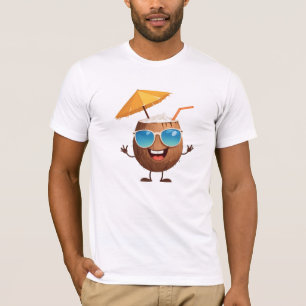 Coconut Fun Cheerful Vacation Tropical Drink Party T-Shirt