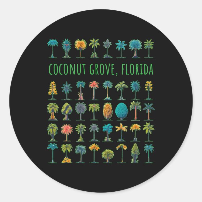Coconut Grove Florida  Classic Round Sticker (Front)