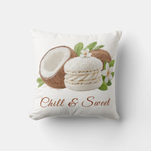 Coconut Ice Cream Sandwich Day Watercolor Cushion