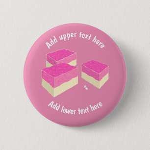 Coconut Ice Pink and White Sweets - Add a Slogan B 6 Cm Round Badge