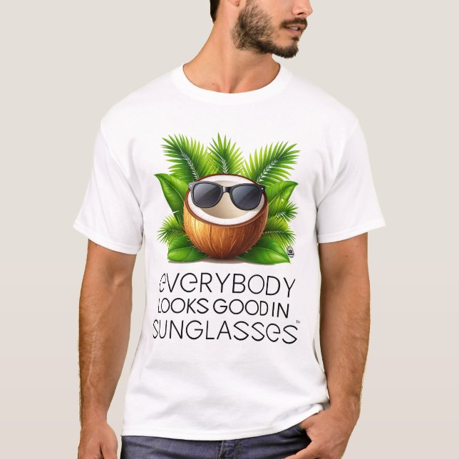 Coconut in Sunglasses - International Fruit Day T-Shirt (Front)