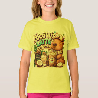 Coconut Latte Capybara | Cute Kawaii Capybara Coff T-Shirt