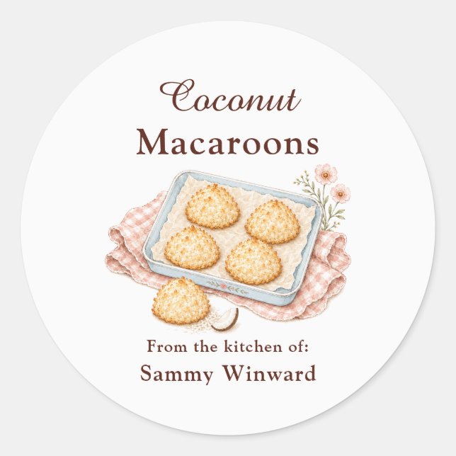 Coconut Macaroon Gift Label (Front)