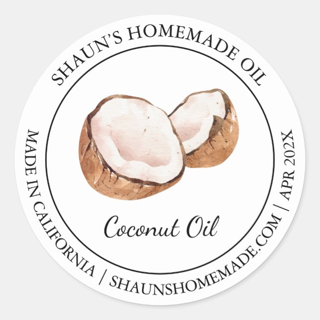Coconut Oil Modern label (Front)