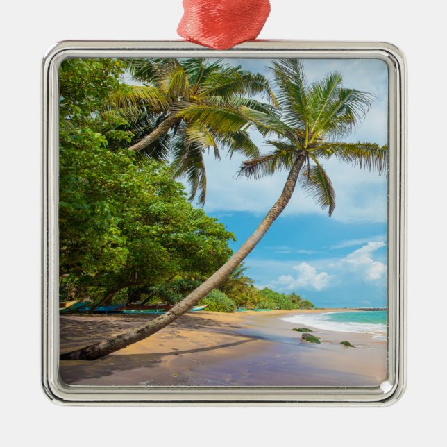 Coconut Palm, Mirissa Beach | Sri Lanka Metal Ornament (Front)