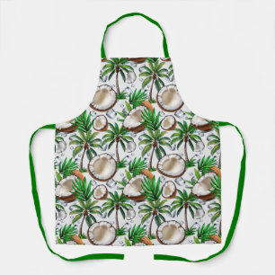 Coconut Palm Tree Tropical Pattern Design Apron