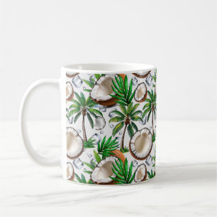 Coconut Palm Tree Tropical Pattern Design Coffee Mug
