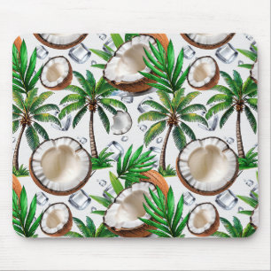 Coconut Palm Tree Tropical Pattern Design Mouse Pad