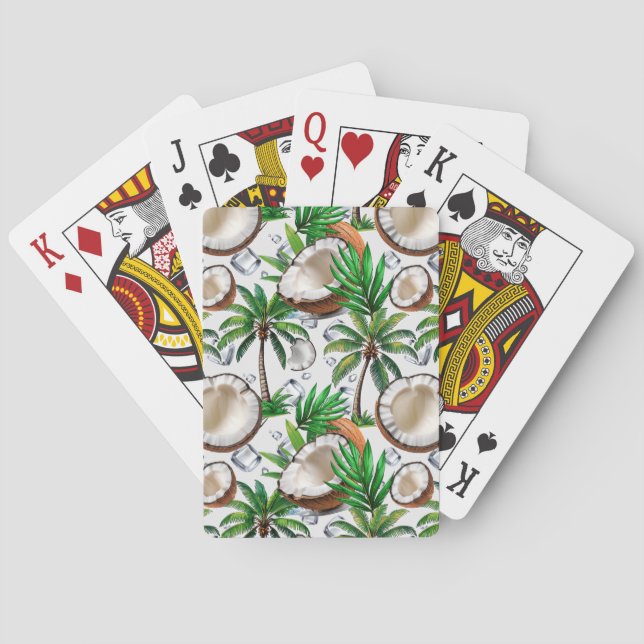 Coconut Palm Tree Tropical Pattern Design  Playing Cards (Back)