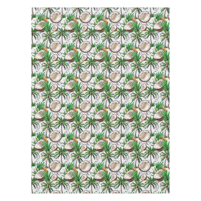 Coconut Palm Tree Tropical Pattern Design  Tablecloth (Front)