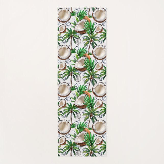 Coconut Palm Tree Tropical Pattern Design  Yoga Mat (Front)