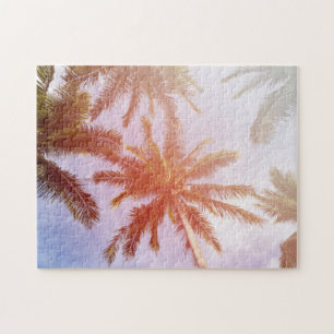 Coconut Palm Tree with Sunlight Jigsaw Puzzle