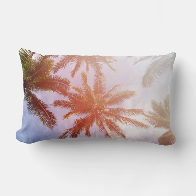 Coconut Palm Tree with Sunlight Lumbar Cushion (Front)