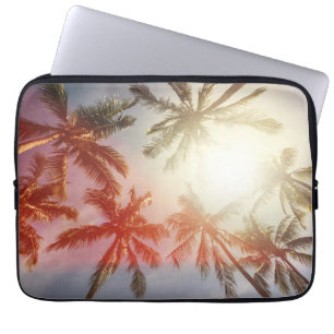Coconut Palm Trees Against the Sun Laptop Sleeve