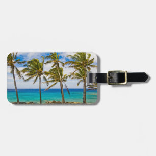 Coconut palm trees (Cocos nucifera) swaying in Luggage Tag
