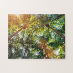 Coconut Palm trees on the Beach Jigsaw Puzzle
