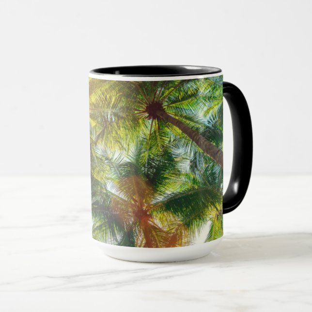 Coconut Palm trees on the Beach Mug (Front Right)