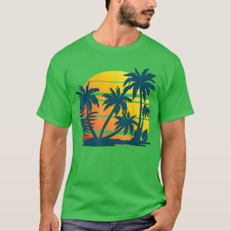 Coconut Palm Trees Summer Vacation Beach Tropical  T-Shirt