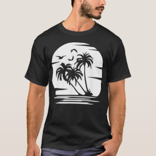 Coconut Palm Trees Summer Vacation Beach Tropical  T-Shirt