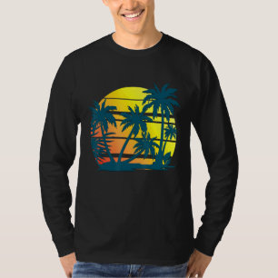 Coconut Palm Trees Summer Vacation Beach Tropical  T-Shirt