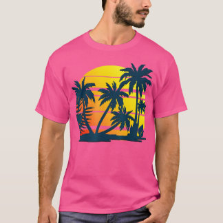 Coconut Palm Trees Summer Vacation Beach Tropical  T-Shirt