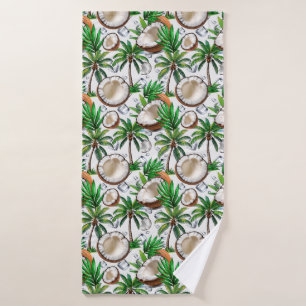 Coconut Palm Trees Tropical Design Bath Towel