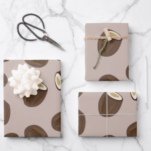 Coconut Pattern Wrapping Paper Sheet