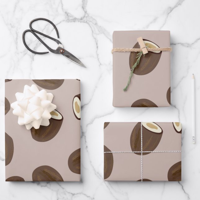 Coconut Pattern Wrapping Paper Sheet (Front)